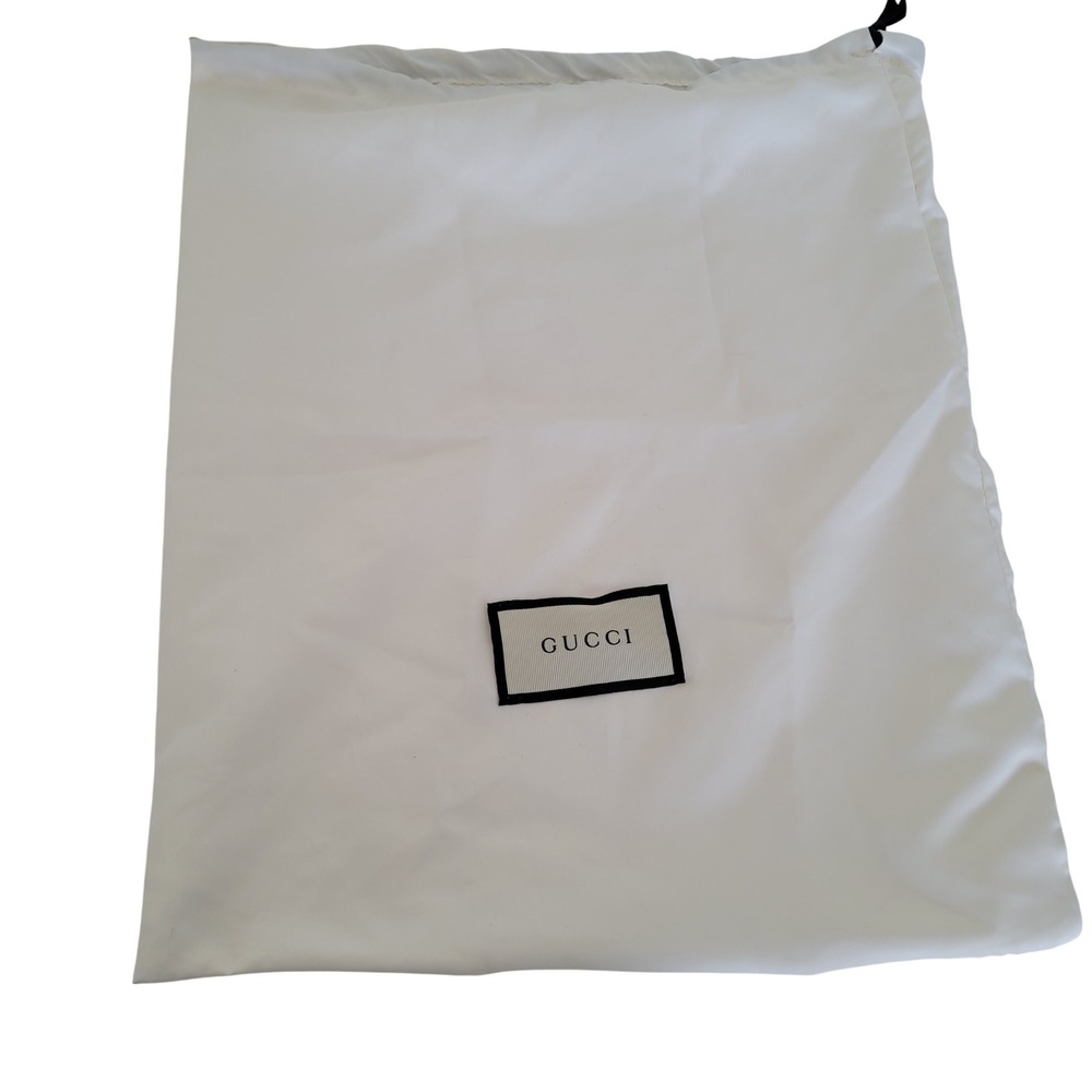 Gucci White Drawstring Dust Bag Large Handbag Shoe Storage Cover Logo Patch